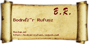 Bodnár Rufusz névjegykártya