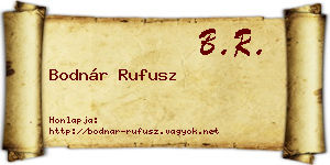 Bodnár Rufusz névjegykártya